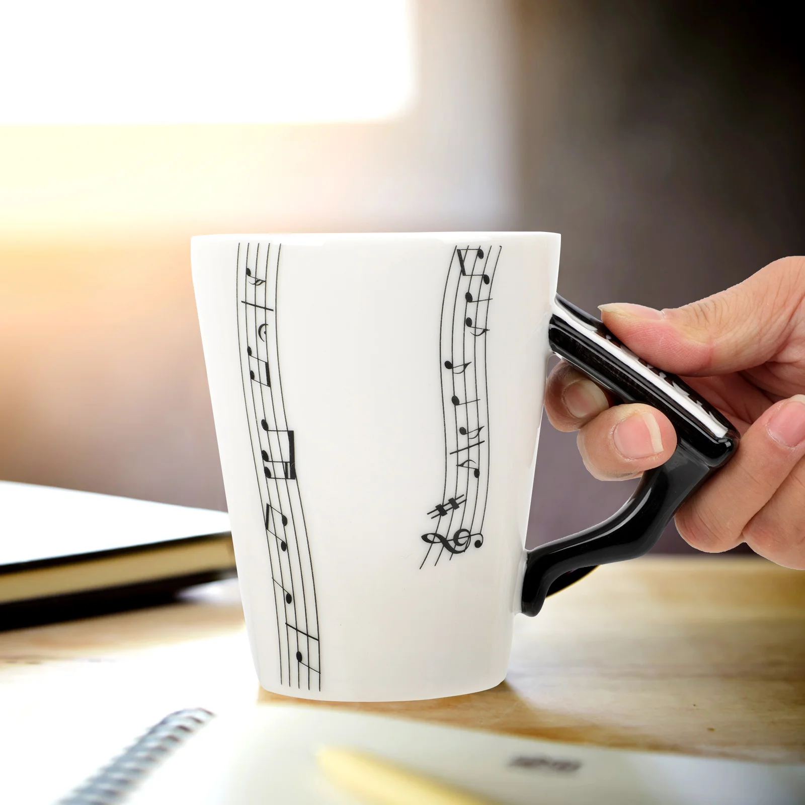 

Musical Instrument Pattern Chic Ceramic Coffee Mug Smooth Water Cup for Office Home Outdoor Fashion Coffee Cup