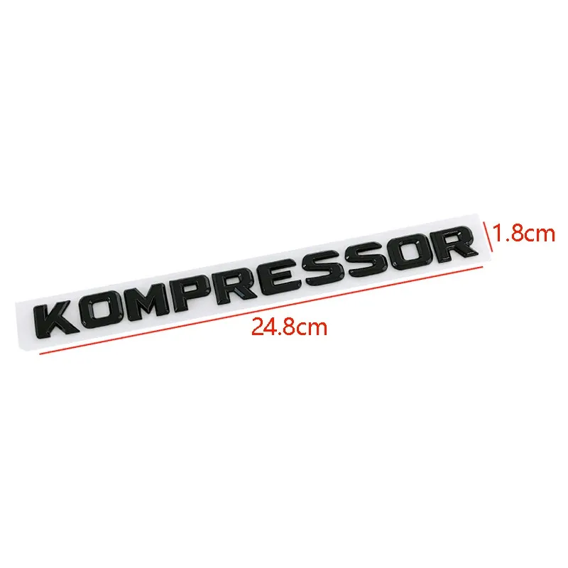 3D ABS Chrome Black Logo Compressor Letters Car Trunk Emblem For C E SLK 230 200 C230 C180 C200 Compressor Sticker Accessories
