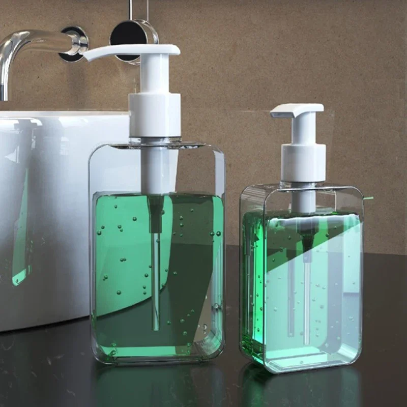 

Transparent Square Soap Dispenser, Countertop Lotion Bottle With Pump Bathroom Lotion Liquid Soap Dispenser Refillable Emp