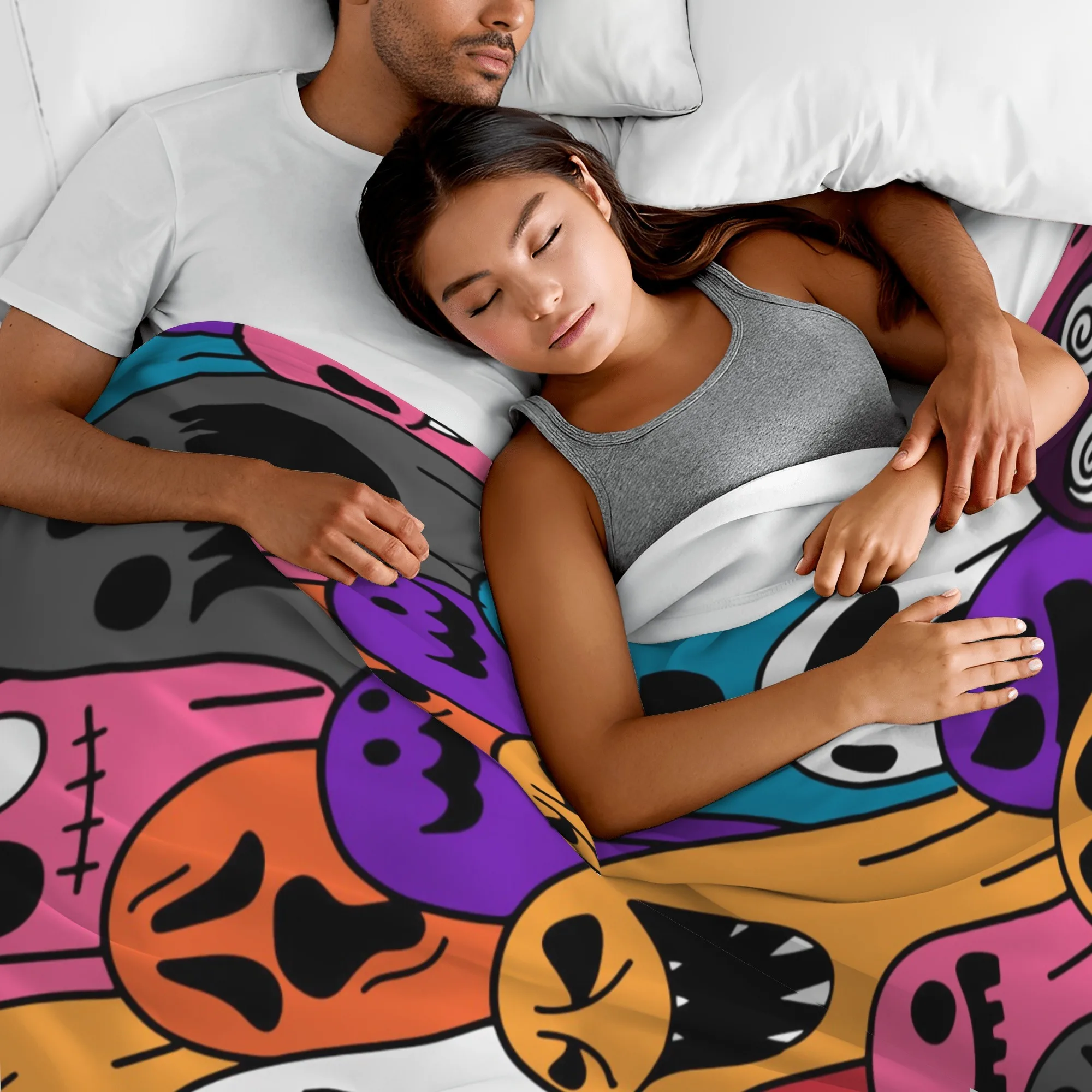 بطانية الفانيلا المرحة ناعمة ودافئة، مثالية للأرائك والأسرة والمكاتب والسفر #2