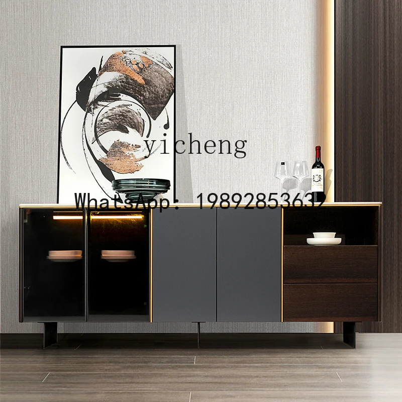 minimalist rock slab dining side cabinet wine cabinet living room locker light luxury simple modern door cabinet