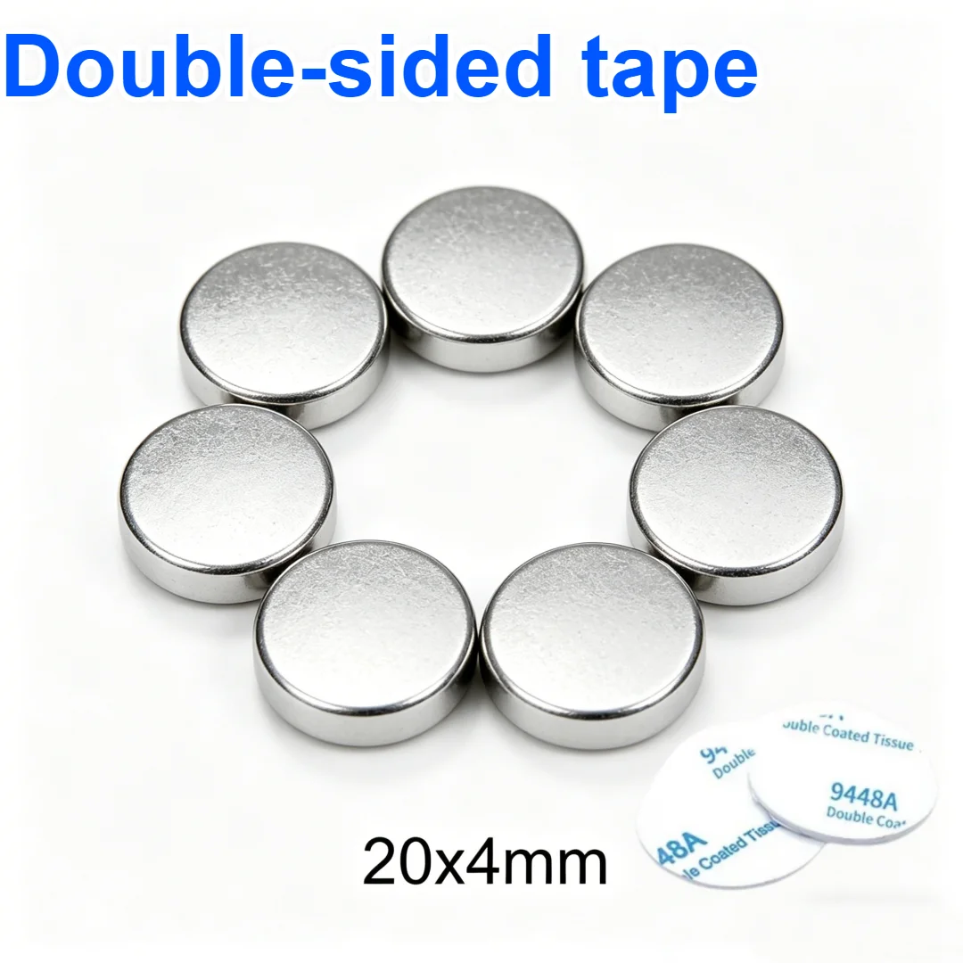 20x4 Mm circular magnet with double-sided tape, suitable for household refrigerators and offices. Diy size 20 * 4