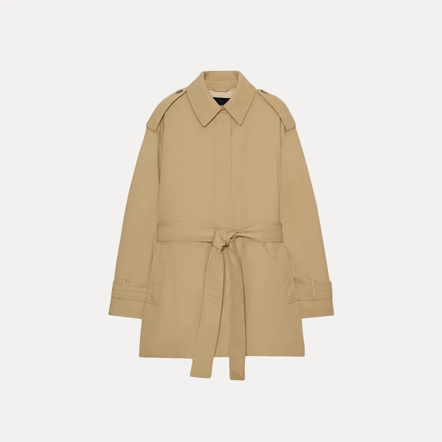 Z Women's Faionable Sweet Loose Stitched Waistcoat Windbreaker 2025 New Sle Commute Straight Tube Long Sve Coat