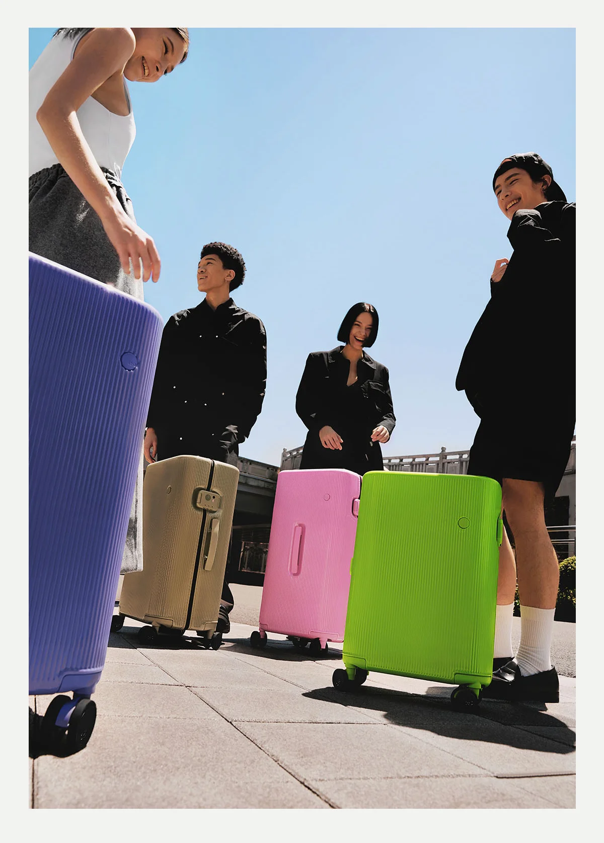 Maleta con ruedas de pistacho, equipaje