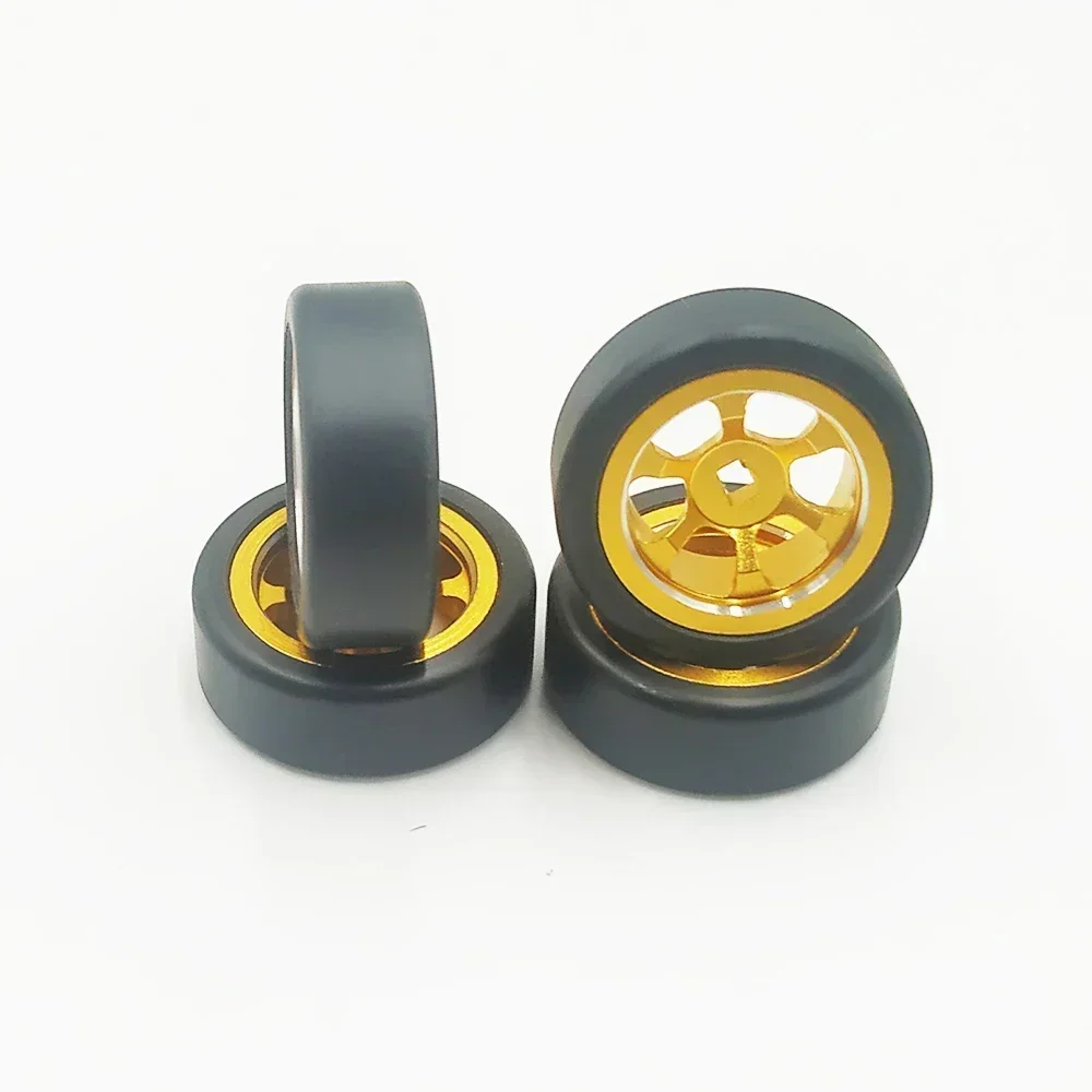 Alloy 4pcs rim wheel 5 spoke drift tire for rc hobby model car 1/28 Wltoys K969 K989 P929 drift rally  kyosho mini-Z Q D
