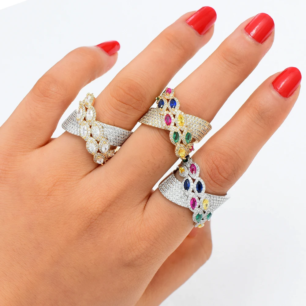 GODKI Luxury baguette Cut Bold Rings con Zirconia Stones 2025 gioielli per feste di fidanzamento da donna di alta qualità