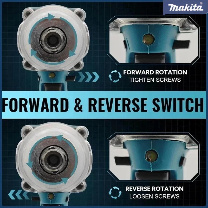 ماكيتا DTW600 مفتاح ربط بدون فرش مفتاح كهربائي لاسلكي عزم دوران عالي قابل لإعادة الشحن 18 فولت أدوات كهربائية لإصلاح السيارات #4