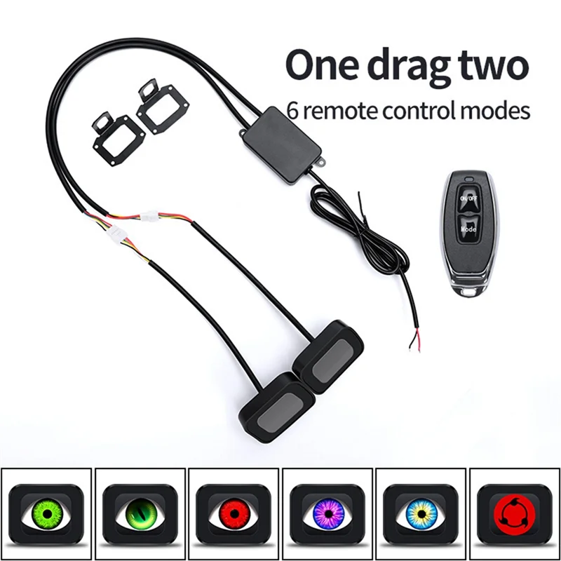 

Motorcycle Decorative Light LED Dynamic Devil Eye Lights Rearview Mirror Retrofit Kit For Motorbike Demon Eyes