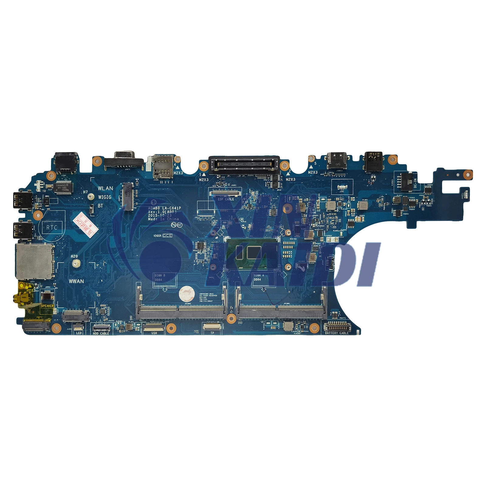 Laptop Motherboard For DELL Latitude E5570 3510 0MJJCK 03MCRF 0JGMFT LA-C641P Notebook Mainboard With i3 i5 i7 6th Gen CPU