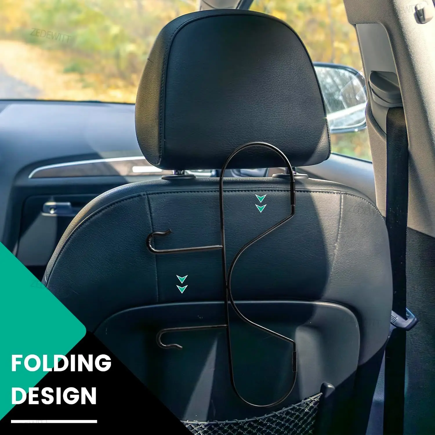 Langlebiger, faltbarer Auto-Hutständer aus Edelstahl, Cowboyhut-Halter für LKW, SUV, Sitzlehne, Kleiderbügel, Innenraum-Aufbewahrungsorganisator – Detail 3