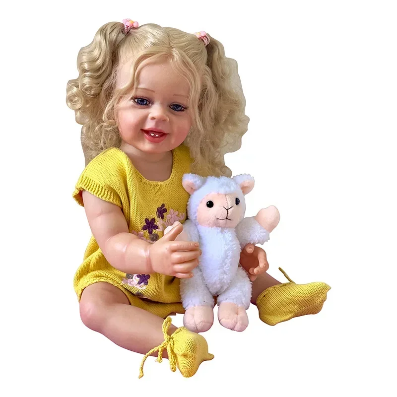 55CM Full Body Soft Silicone Real Touch Reborn Baby Girl Doll Yannik Ideal Gifts For Children Bath Toy Waterproof