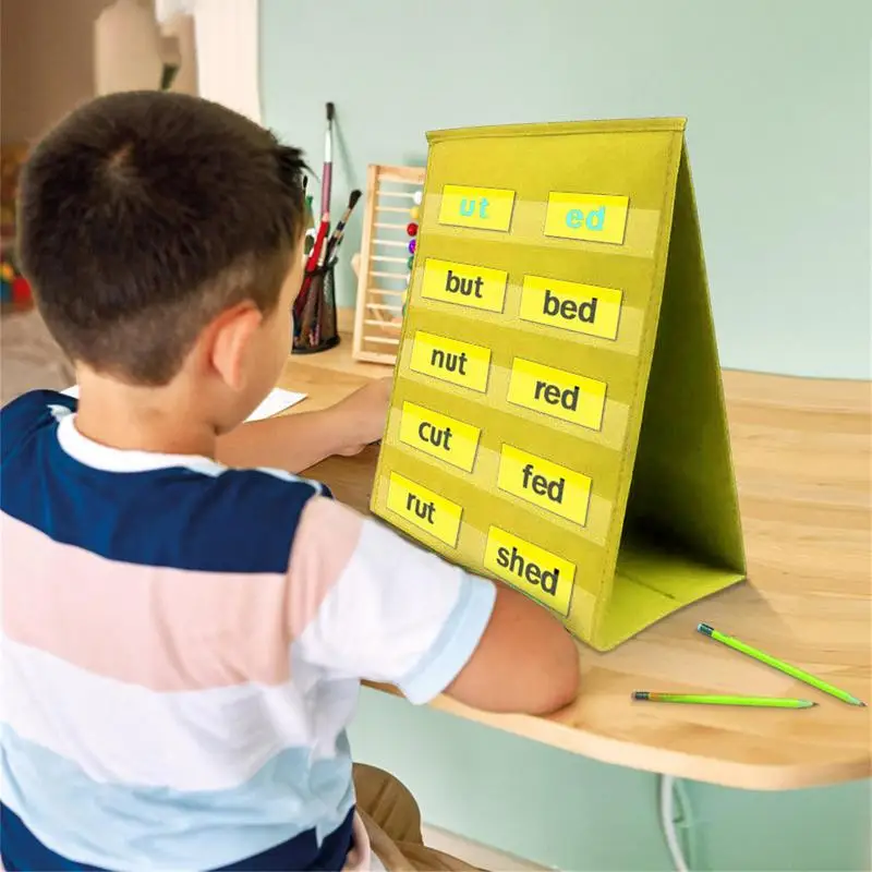 Organizador de tablas de bolsillo para el aula, tabla de bolsillo pequeña, escritorio, cartas de bolsillo de pie, portátil para clase