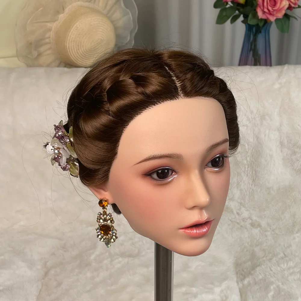 نموذج رأس أنثى جديد، مصمم لمصففي الشعر، يمنح لإنشاء تسريحات الشعر والمجموعات الذاتية، مصنوع من السيليكون، أنيق