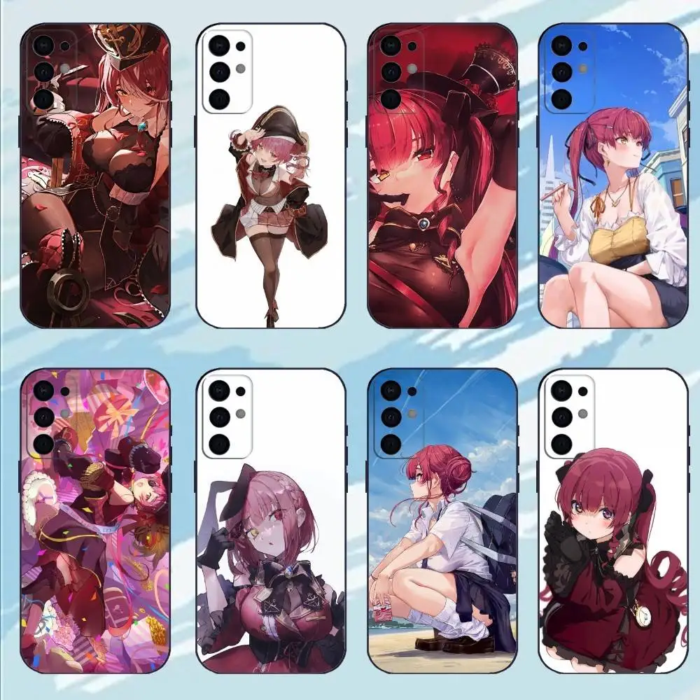 

Houshou Marin Phone Case For Samsung S25,S24,S23,S22,S21,S20,Plus,lite Soft Black Shell