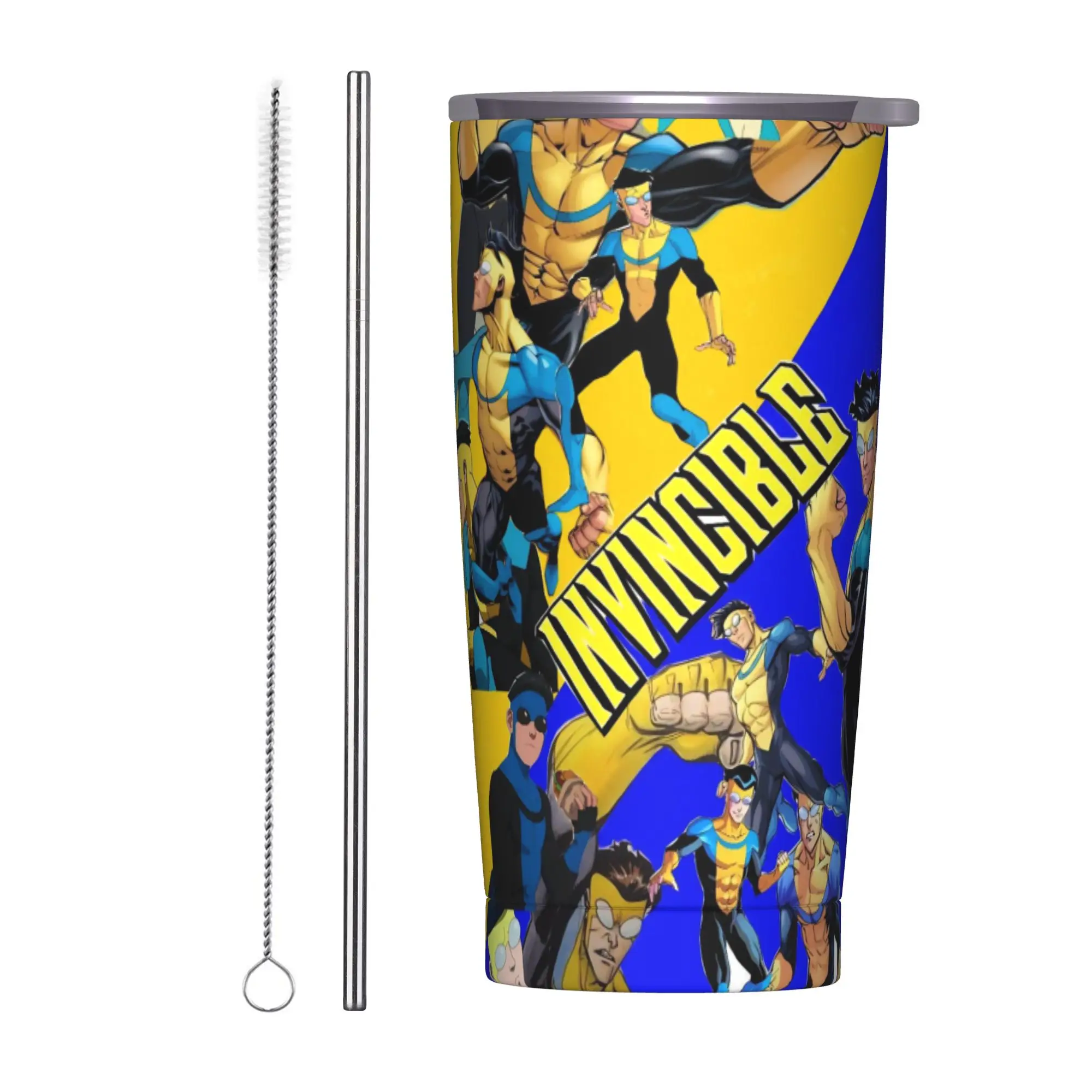 Invincibles Comic Insulated Tumbler with Lid  Stainless Steel Coffee Mugs Outdoor Travel Car Bottle Cups 20oz