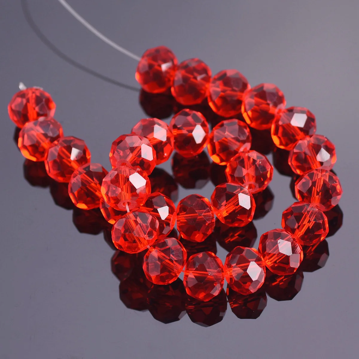 

Red Color 3mm 4mm 6mm 8mm 10mm 12mm 14mm 16mm 18mm Rondelle Faceted Crystal Glass Loose Spacer Beads For Jewelry Making DIY