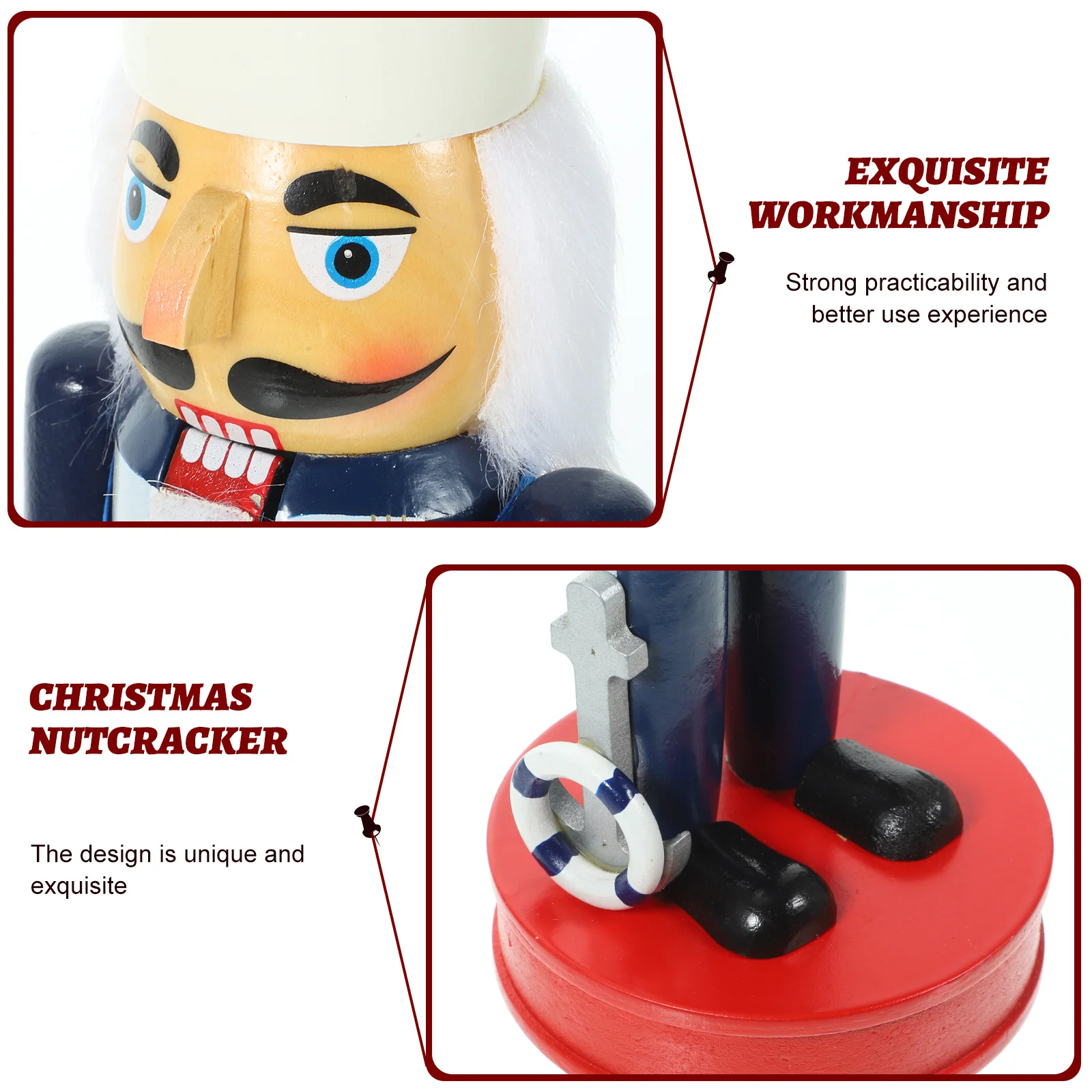 

Wooden Christmas Nutcracker Soldier Small Holiday Tabletop Decoration Xmas Party Puppet Christmas Nutcracker Figure