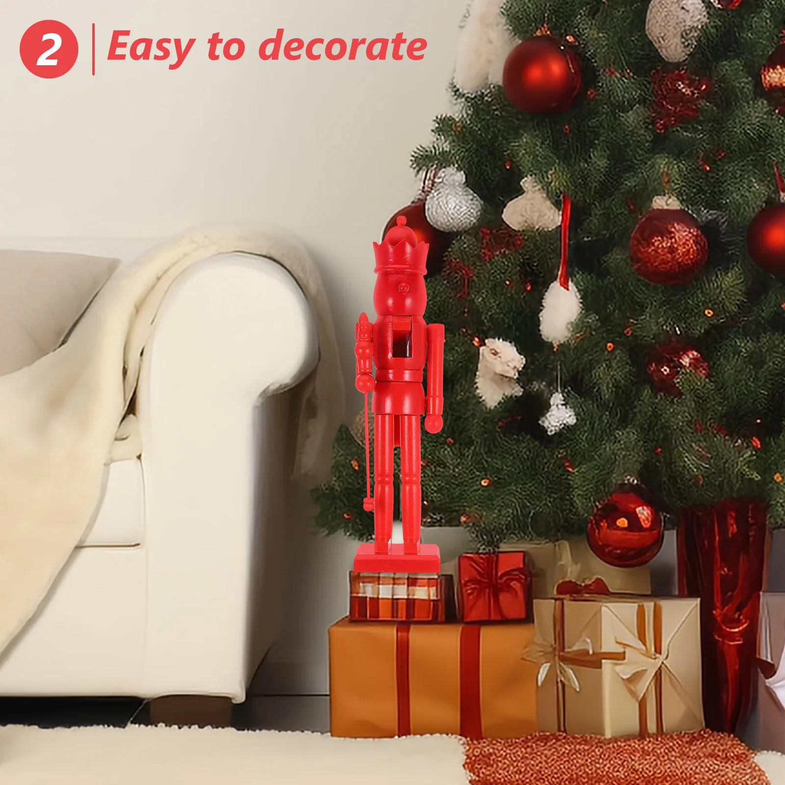 

Wooden Nutcracker Craft Blank Surface DIY Unfinished Decor Sturdy Material Flat Bottom Stable Standing Home Office Cafe