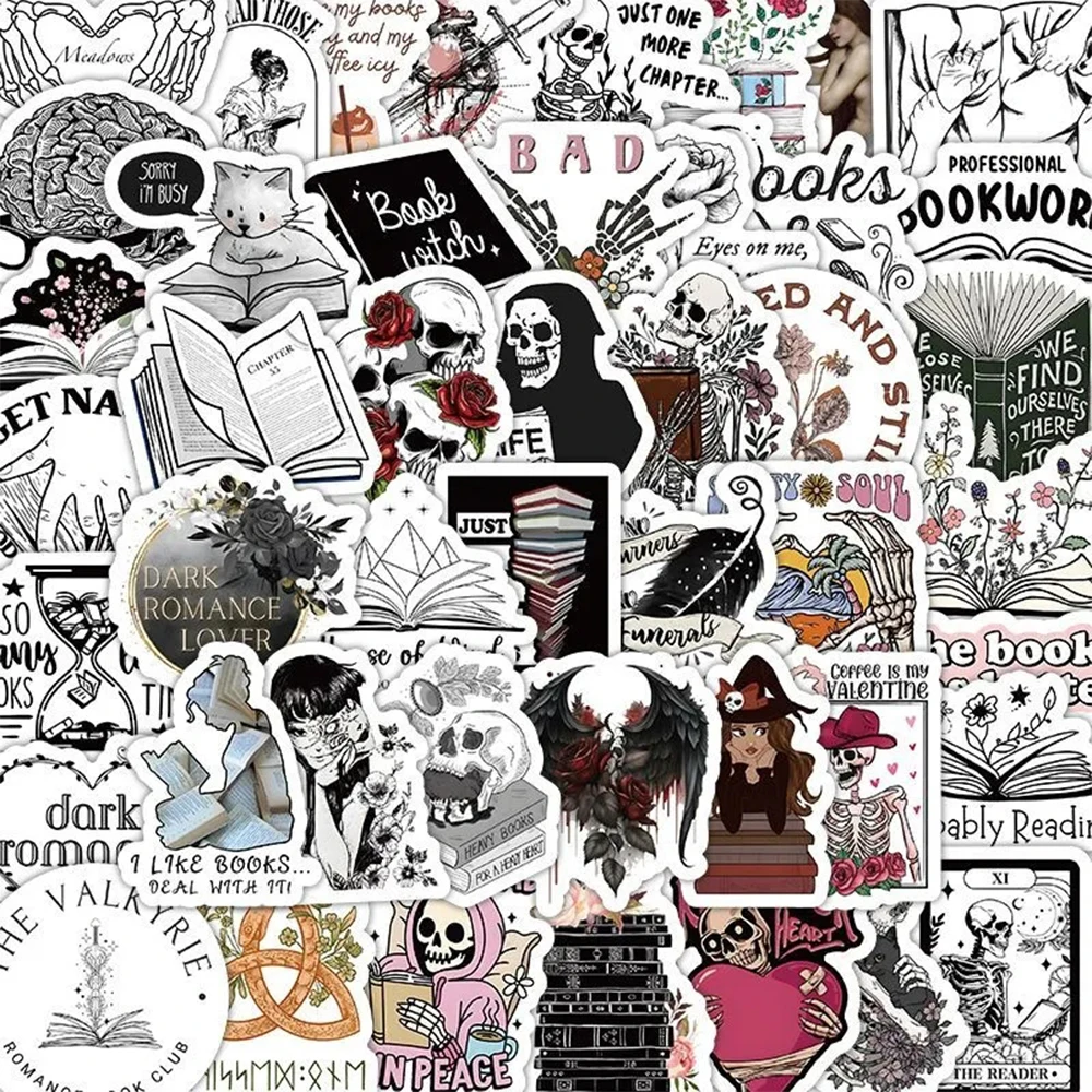 10/30/50/103pcs Gothic Dark Romance Reader Stickers Retro Cartoon Decal DIY Phone Skateboard Luggage Cool Graffiti Sticker Decor