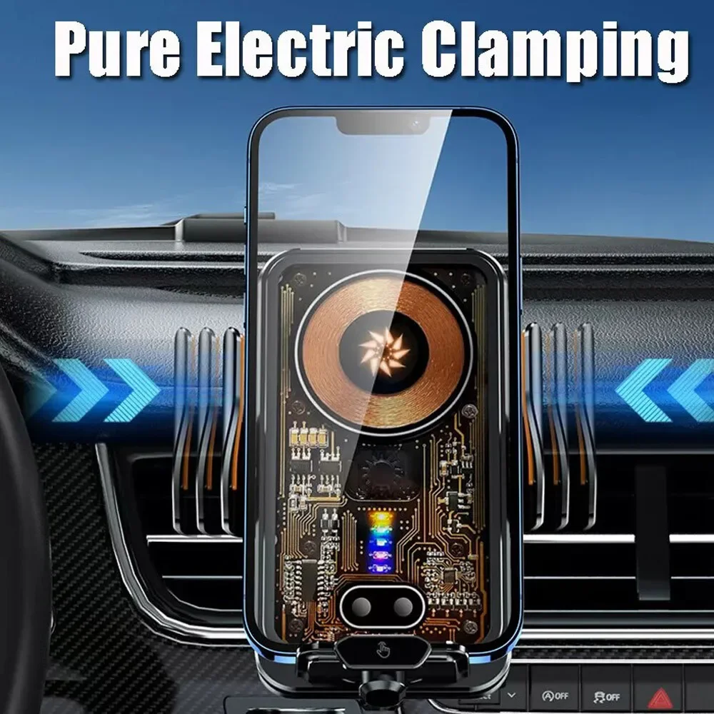 Wireless Car Charger Mount 66W Fast Charging Auto Clamping Air Vent Phone Holder