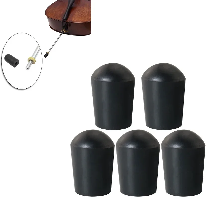 5pcs Cello Endpin Rubber Tip Cap Protector Rubber Non-Slip Mat for Cello Strings Instrument Part Replacement Rubber Material