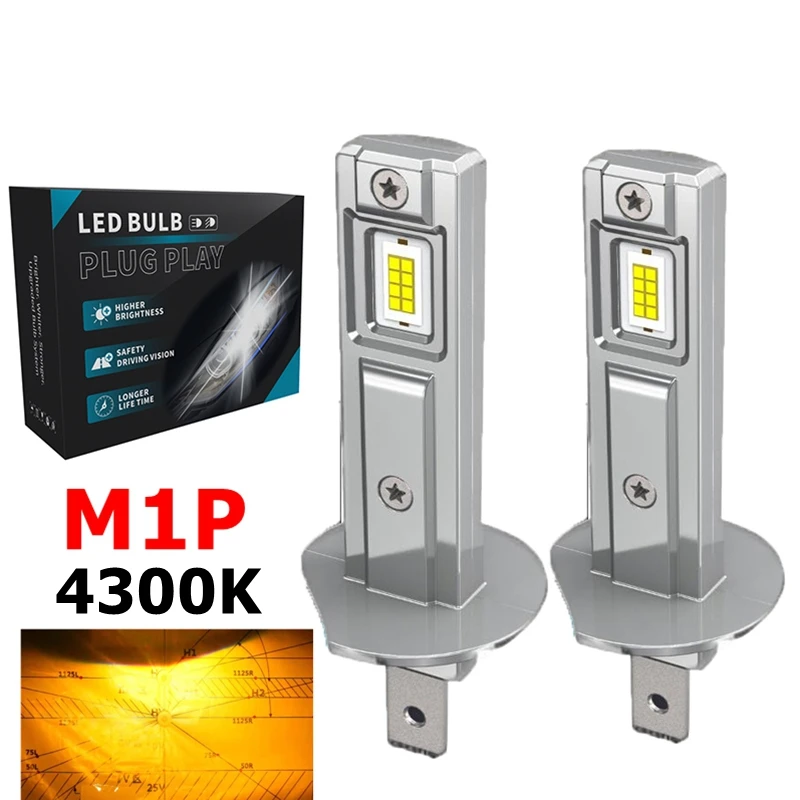 

2Pcs 200W 20000lm HB3 H1 LED headlights 4300K 6000K M1P H1 H11 H8 9005 9006 hb3 hb4 H1 H3 car led light H4 led headlight bulb