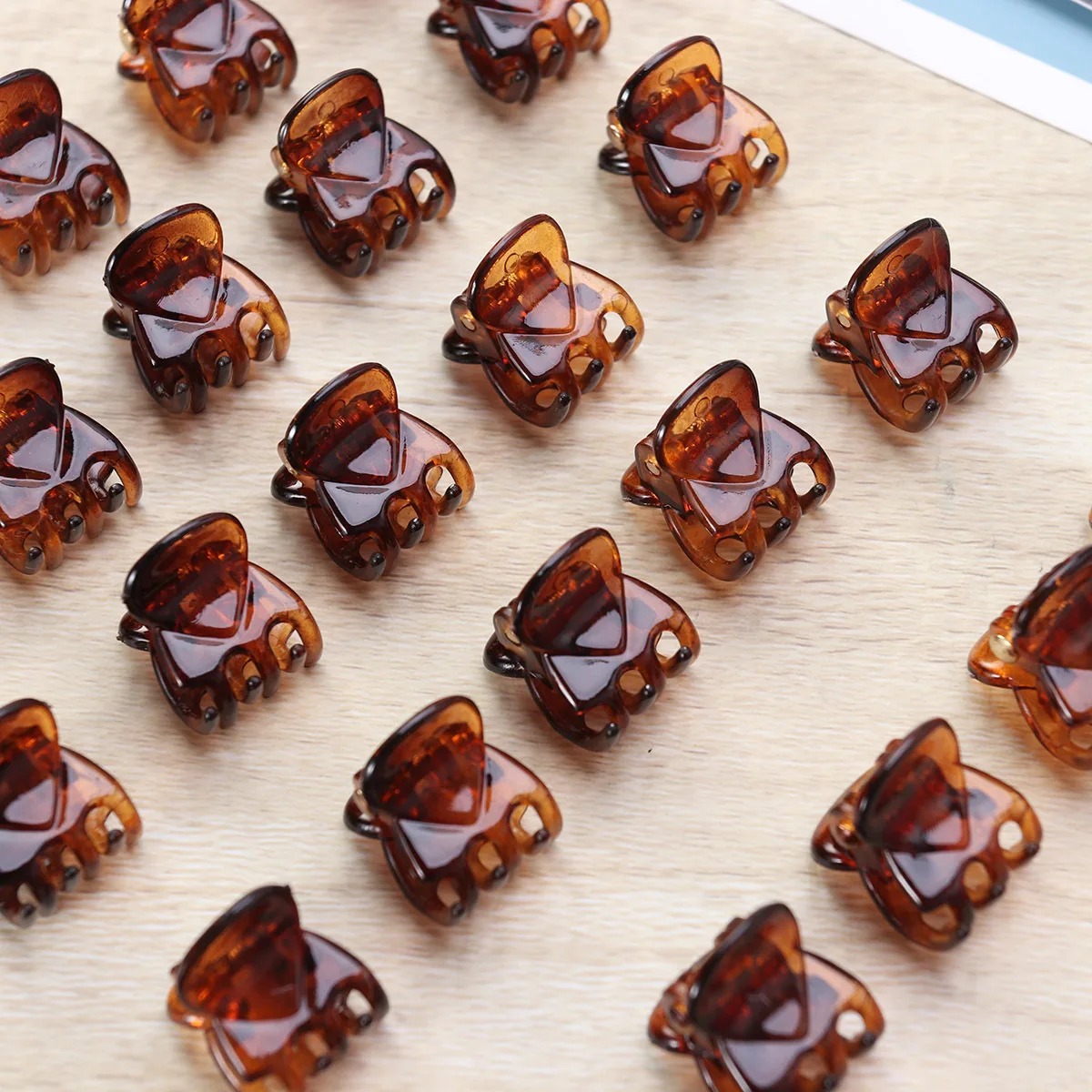 

24 pcs Brown Small Mini Jaw Clips Chunky Claw Accessories Women Girls Smooth Edge Non-Slip Gripping Hairpins Styling Tools For