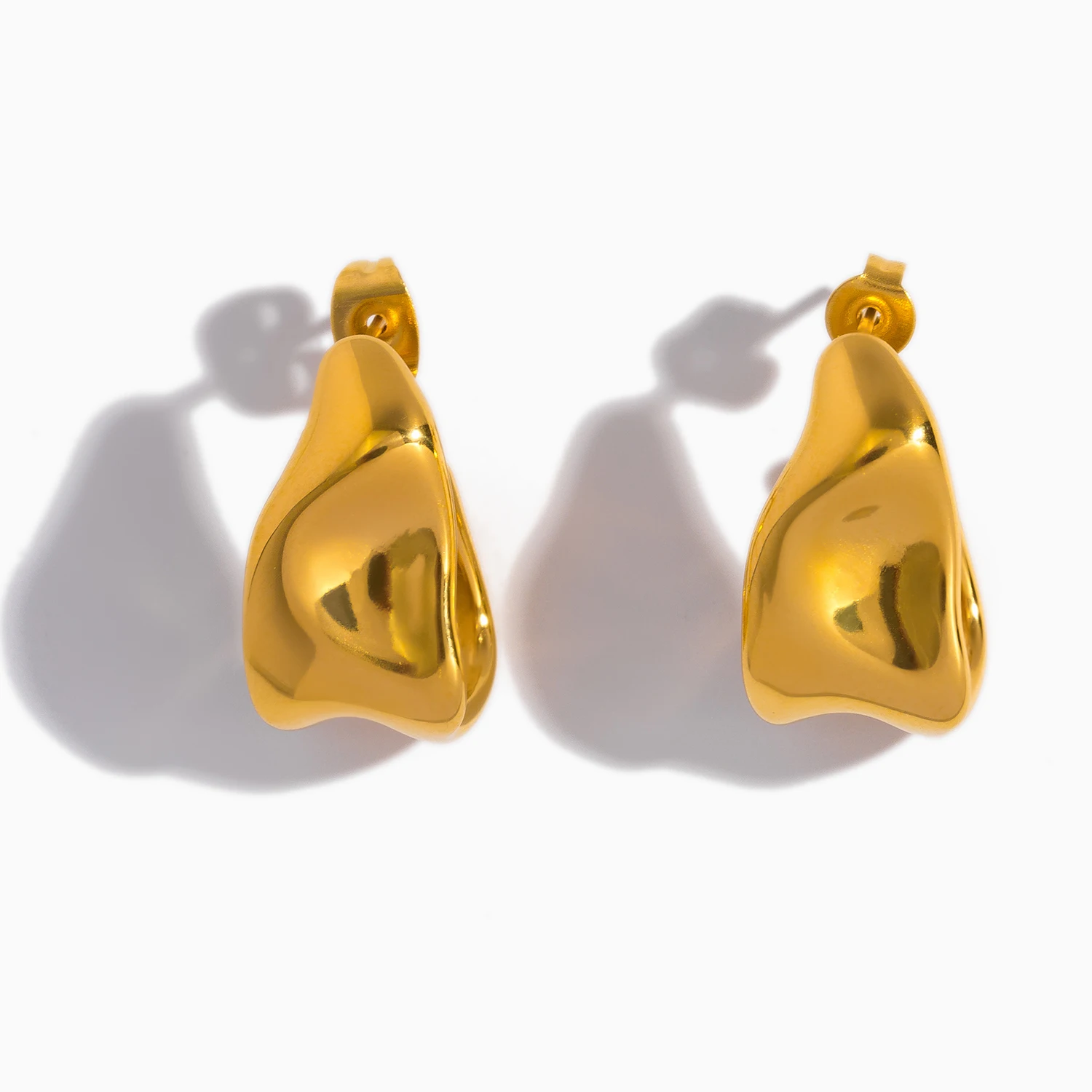 Women's Gold Plated Geometric Stud Earrings