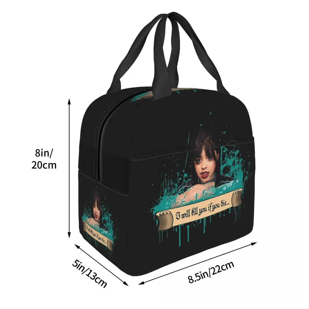 Wednesday Addams Thing TV Series Wednesday Lunch Bags Insulated Bento Box Portable Lunch Tote Picnic Bags Thermal Bag