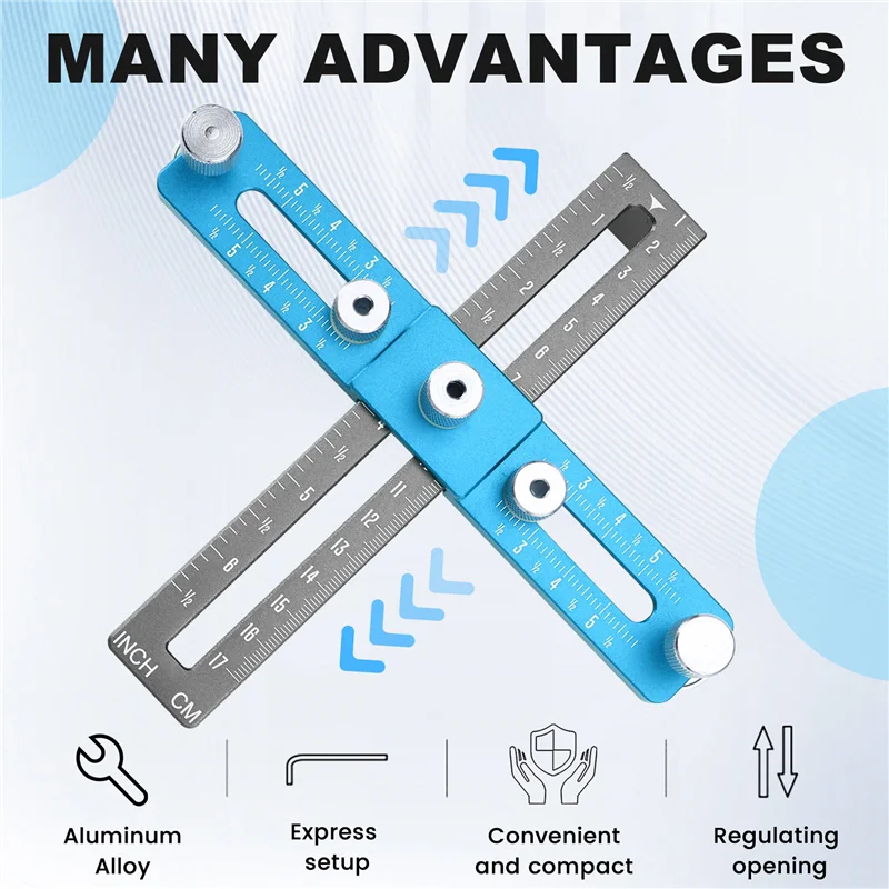 A64Z 핸들 펀칭 포지셔너, 서랍 캐비닛 도어 핸들 설치 보조 도구 목공용 홀 커팅 도구