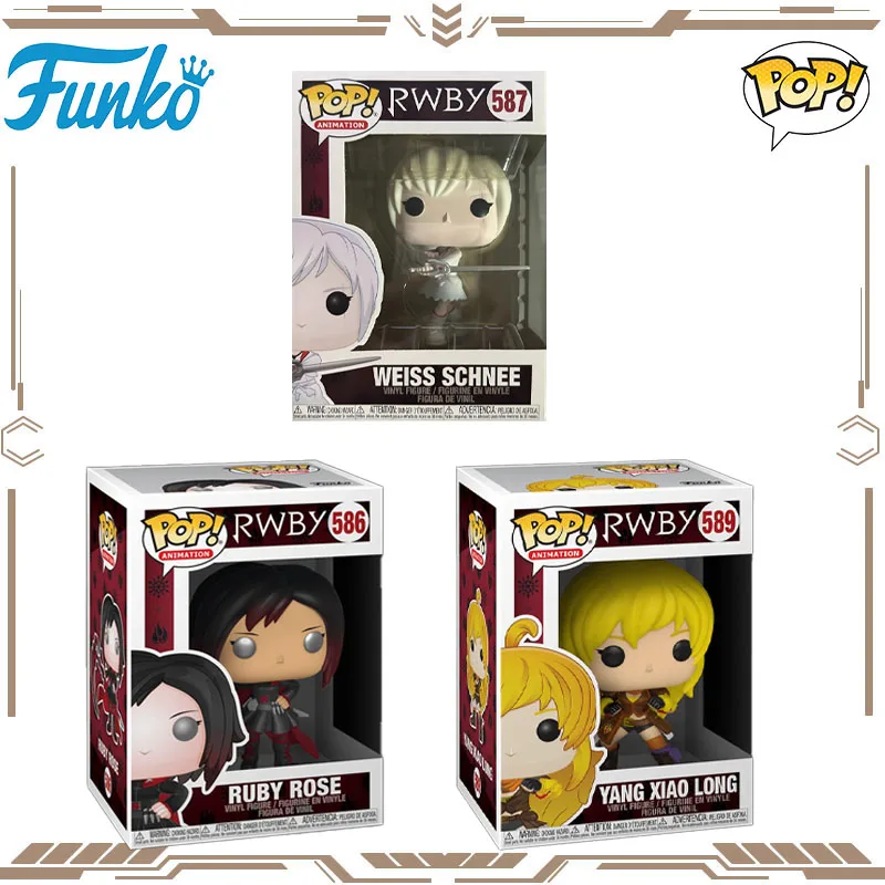 

Funko POP Original RWBY Ruby Rose Yang Xiao Long Weiss Schnee Action Figure Toys for Boys Girls Gift Collectible Model Ornaments
