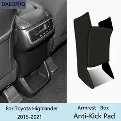 Car Rear Armrest Box Anti-Kick Pad For Toyota Highlander 2015 2016 2017-2021 Microfiber Leather Protective Cover Accessories