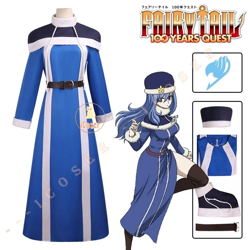x;3,f'6;h\9/Anime Fairy Tail 100 Years Quest Juvia Lockser Cosplay Costume Wig Dress Uniform Hat Shawl Stickers Hall6'h.8\j,3/f' view 3