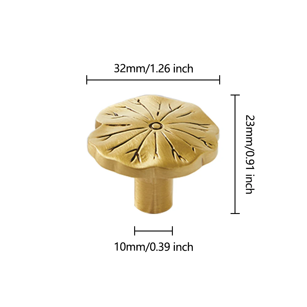 Ruffle Brass Cabinet Door Knobs Unique Botanical Drawer Pulls Dresser Knobs Nightstand Knobs Furniture Pulls Kitchen Hardware