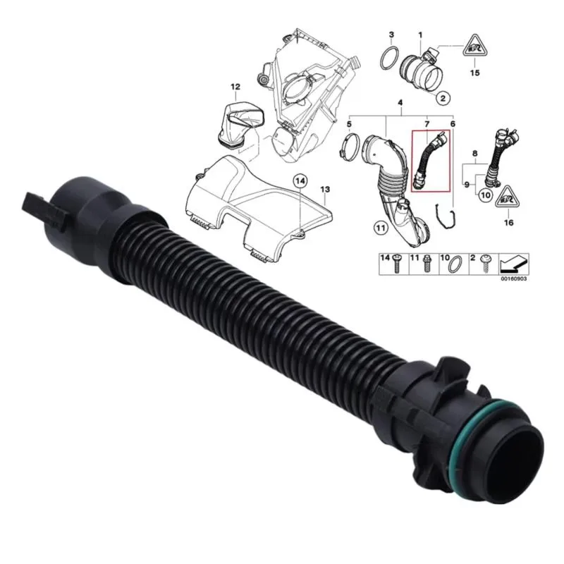 Turbo-Luftfilterrohr Turbo-Schlauch 13717803842 Passend für 1 3 4 5 6 7 X1 X3 X4 X5 X6 Serie
