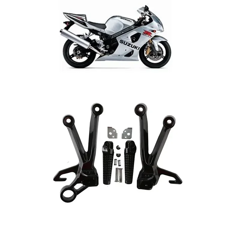 Accesorios moto Rear Foot Pegs Footrest Bracket Set For Suzuki GSXR 1000 2003-2004 K3