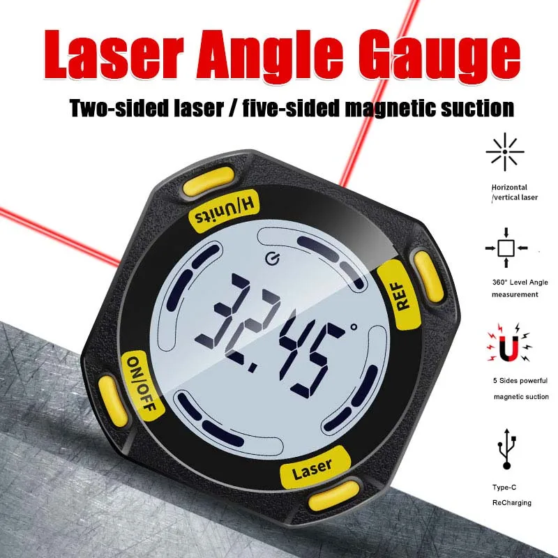 Green Laser Digital Protractor Angle Measure Inclinometer 3 in 1 Laser Level Box Type-C Charging Angle meter Measuring Tools