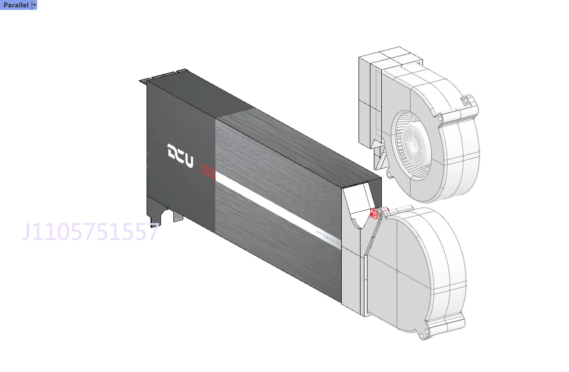 Universal High-Power Silent Turbine Active Fan Radiator for Haiguang Z100-DCU Z100 Graphics Card