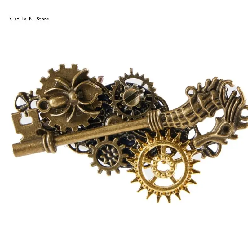 Wedding Suit Vintage Lapel Clothing Unisex Mechanical Brooches Mechanical Hairpins Jewelry with Sceptre Gifts for Friend XXFD