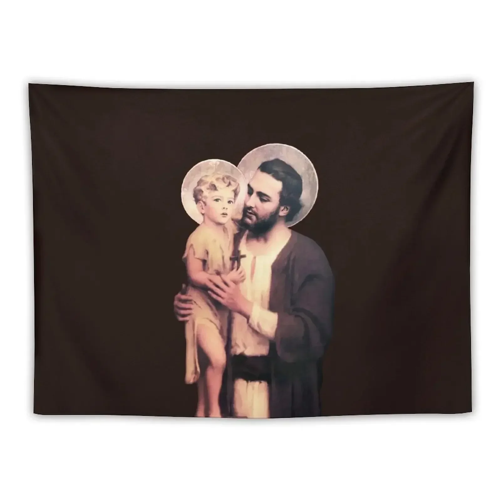 Saint Joseph and baby Jesus - version 2 (transparent background design) Tapestry Wallpaper Decor For Room Bedroom Decor Tapestry