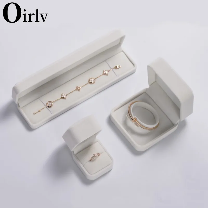 Oirlv Fashion Velvet Ring Box Classical Ring Bearer Case Jewelry Gift Box for Engagement,Proposal,Wedding Box Storage Case