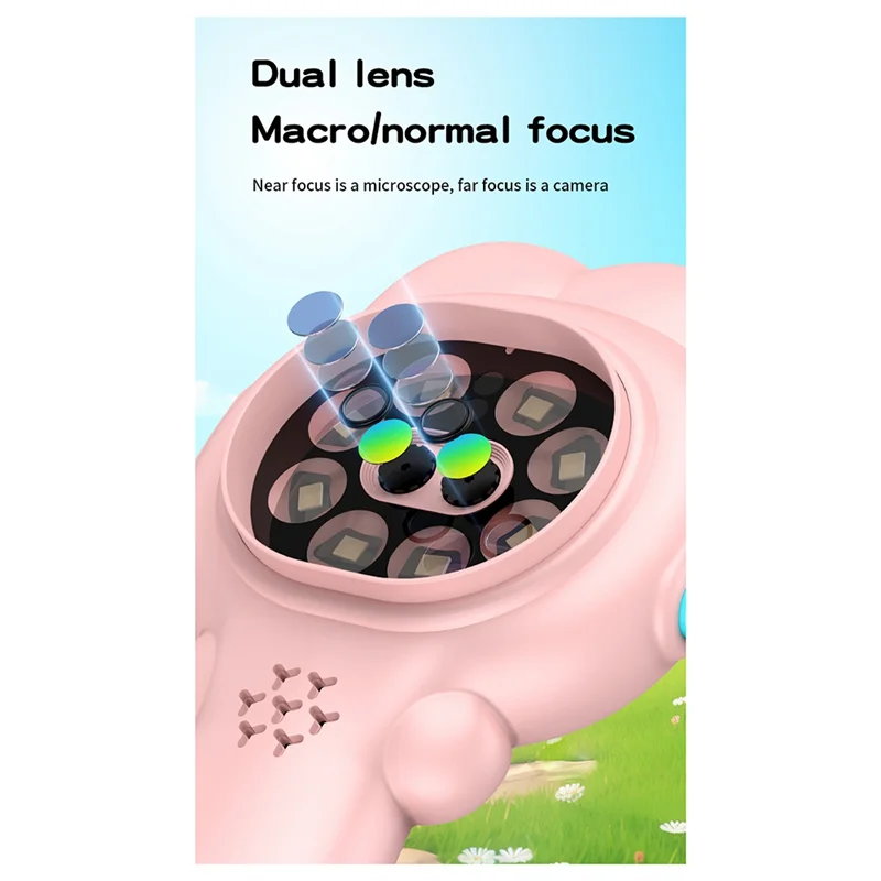 

ABFN-Children's Camera Microscope Kids Handheld Microscope Dual Camera To Switch Between Near And Far Focus For Taking Photos