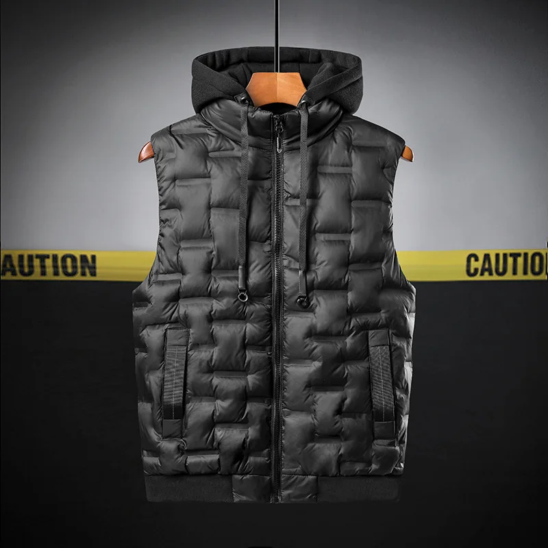 New Men's Winter Cotton Down Vest Sleeveless Jacket Waistcoat Jacket Male Autumn Casual Vest Outwear Coats Plus Size 4XL