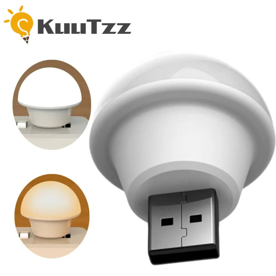 USB Night Light USB Book Lights USB Plug Lamp Mini LED Night Light Power Bank Charging Small Round Reading Eye Protection Lamp