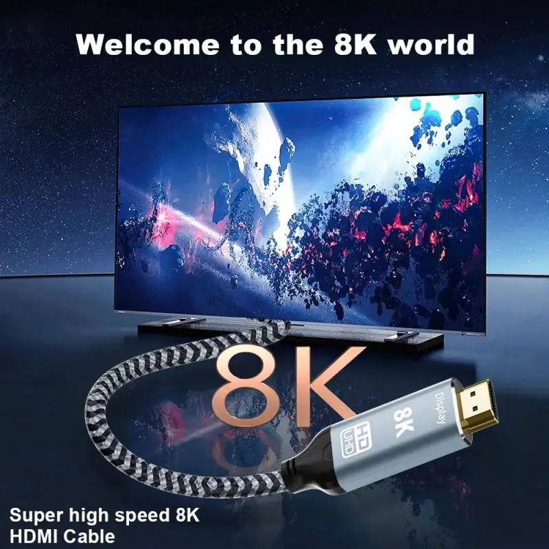 USB C to HDMI-Compatible Cable 8K 4K Type C to HDMI 2.1 Thunderbolt 3 4 to 8K60Hz 4K120Hz for iphone 15 MacBook Huawei Mate30