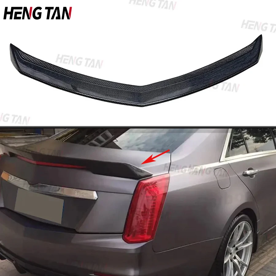 

Carbon Fiber Rear Trunk Spoiler Wing For Cadillac CTS Sedan 4 door 2014 2015 2016 CTS-V Sport Style Rear Wing Body kit