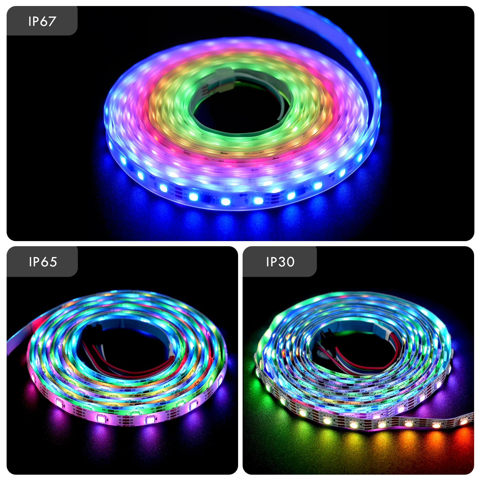 Led strip lights ws2812, 5m, 5050, rgbw, 5v, wi-fi, controle do telefone, sincronização de música, mudando de cor, quarto, quarto, decoração home, festa, festival