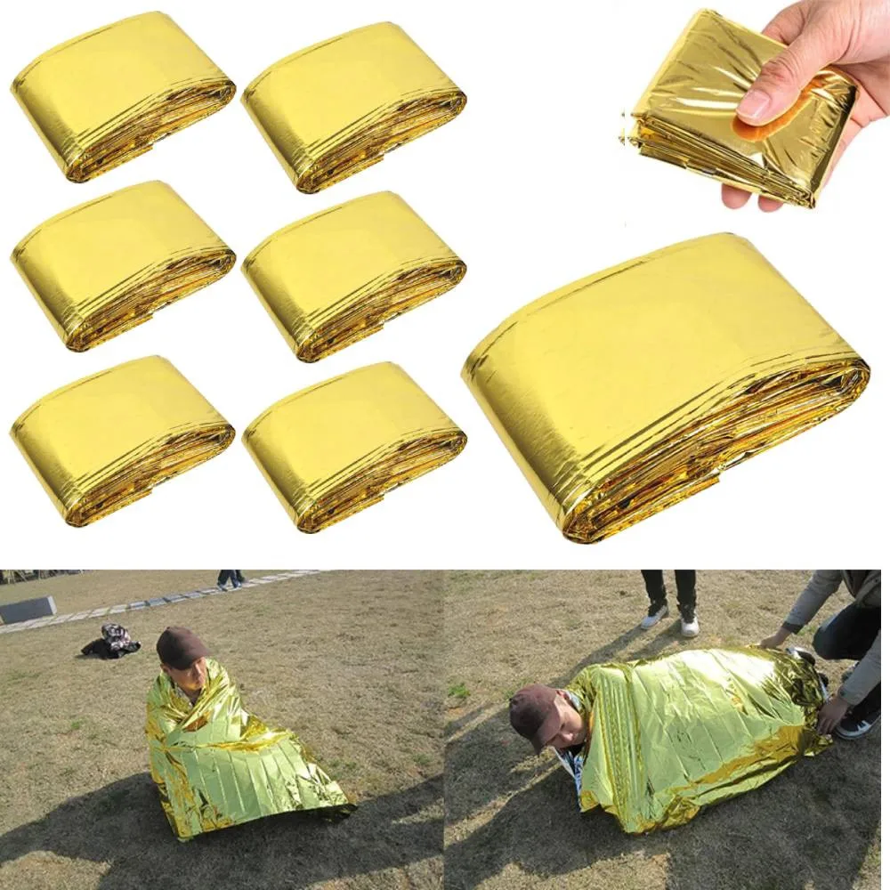 1~10PCS 160*210cm Outdoor Emergency Survival Blanket Waterproof Foil Thermal Space Lifesaving Sliver