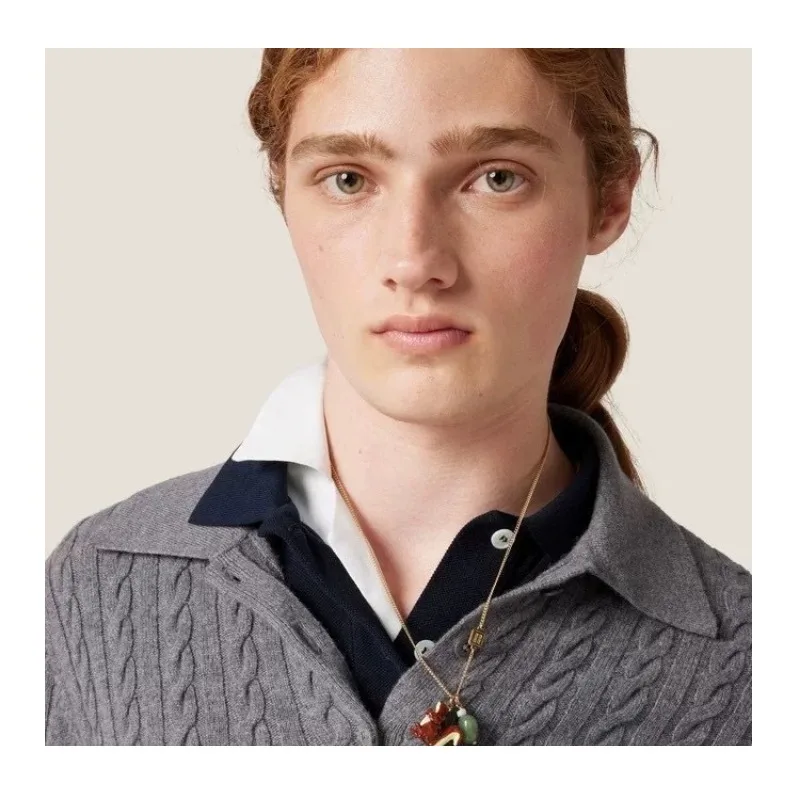 

Home New Squirrel Necklace Natural Asymmetrical Glazed Natural Stone Pine Fruit Mushroom Stud Earrings Clavicle Chain