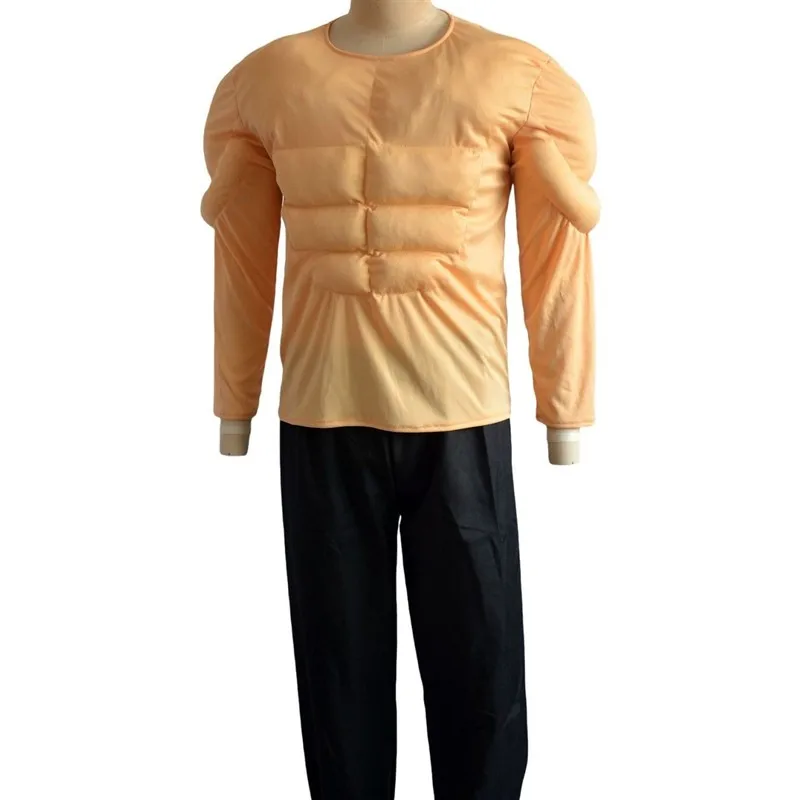 

Halloween Adult Muscle T-Shirt Men's Costume Role-playing Clothes Stage Performance Outfit Fake Abdomen T-Shirt